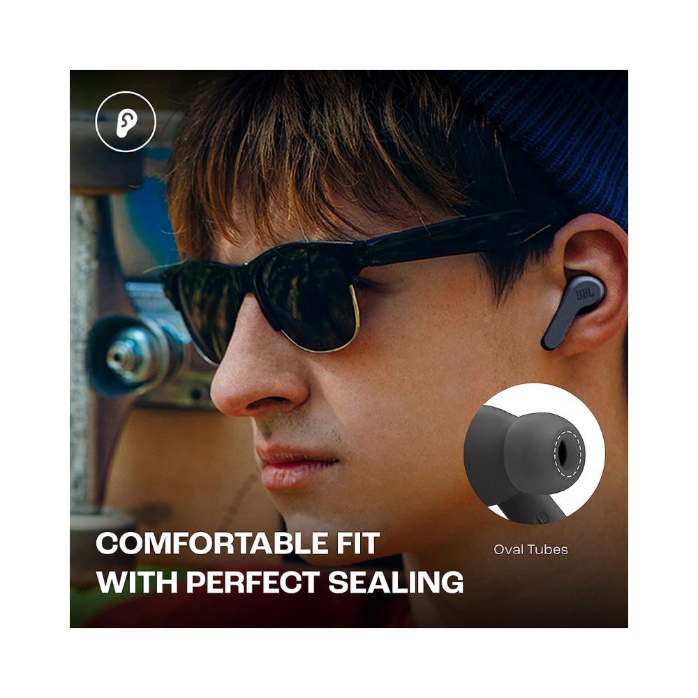Wave in-Ear Mic,(Black) Earbuds with (TWS) JBL Beam