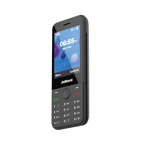 JioBharat J1 4G Keypad Phone with JioTV JioCinema JioSaavn JioPay UPI JioChat JioPhotos Powerful 2500mAh Battery LED Torch Digital Camera  Dark Grey  Locked for JioNetwork