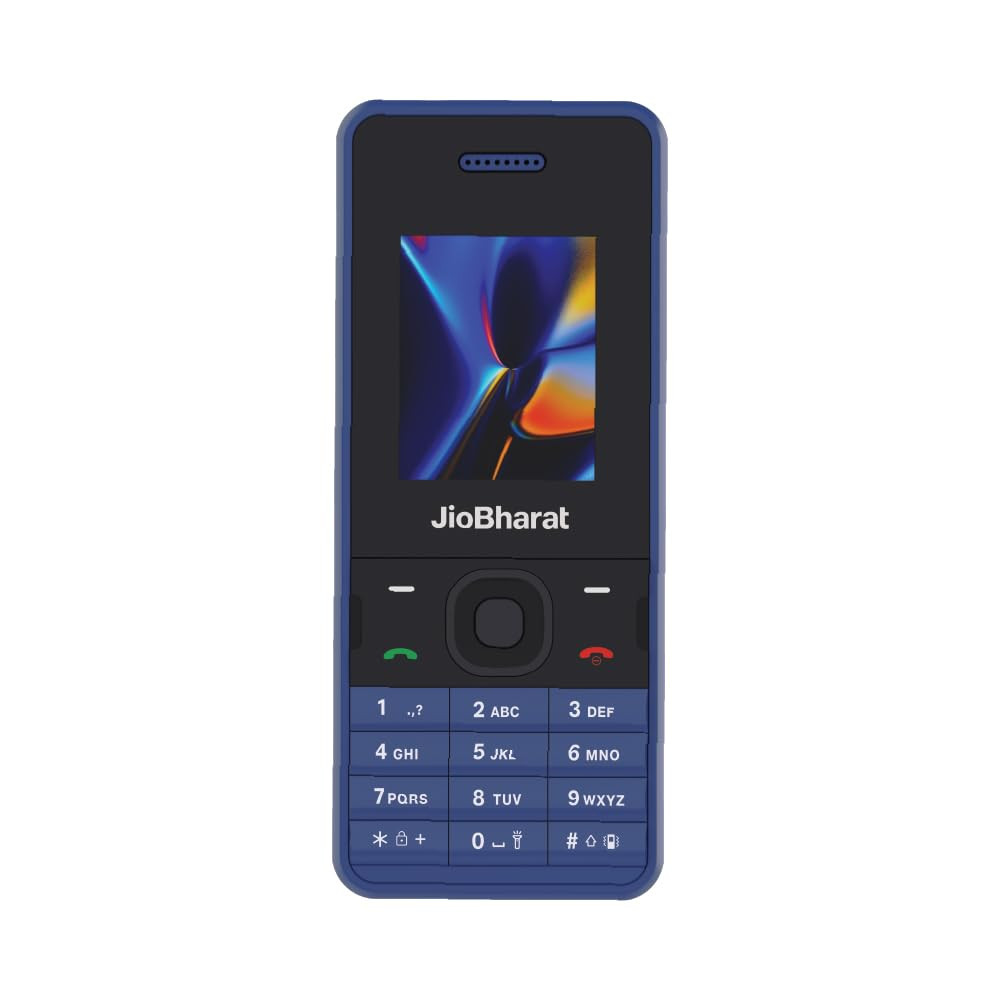 JioBharat V2 4G Phone with JioCinema JioSaavn Pay UPI Long Lasting Battery LED Torch Digital Camera  Blue  Locked for JioNetwork