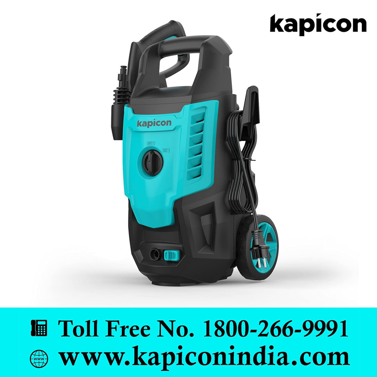 Kapicon KP-30 Portable High Pressure Car Washer Machine Motive Power 1800 Watts with max Pressure 135-160 Bars 55 LMin Flow Rate Portable for Car Bike and Home Cleaning Purpose Updated Model