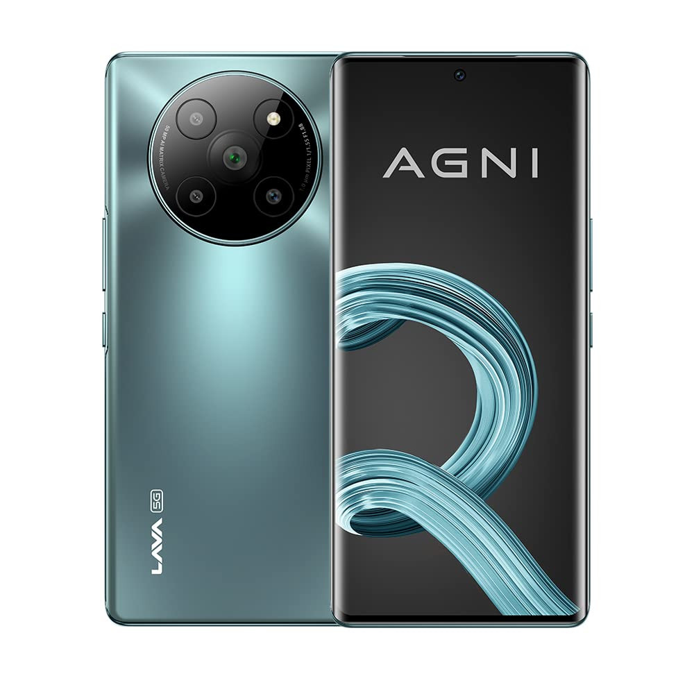 Lava Agni 2 5G Glass Viridian 8GB RAM 256GB Storage  Indias First Dimensity 7050 Processor  120 Hz Curved Amoled Display  13 5G Bands  Superfast 66W Charging  Clean Android