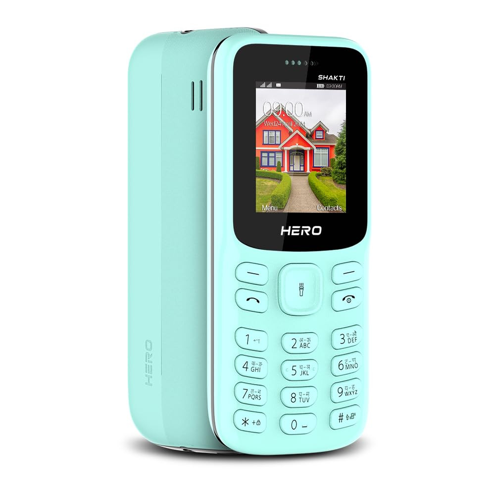 Lava Hero Shakti Dual Sim Keypad Mobile Phone with Vibration Alert  18 Display  Super Saving Battery Mode  Stylish Keypad  Sturdy Build  Number Talker  Mint Green