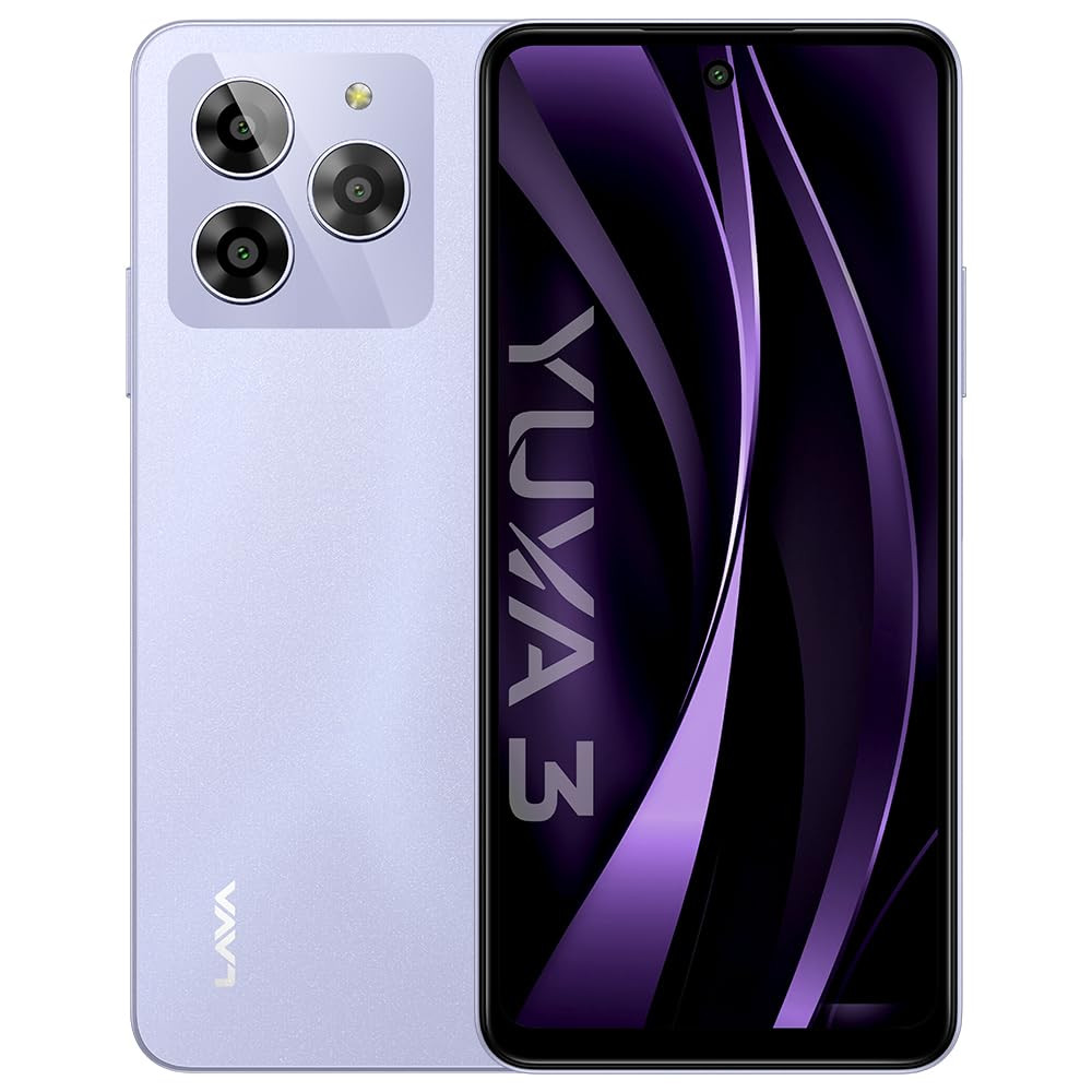 Lava Yuva 3 Cosmic Lavender 44GB  128GBSegments Most Affordable Smartphone with 128 GB UFS 22 Storage  90Hz Punch Hole Display13MP AI Triple CameraSide Fingerprint Sensor Bloatware Free