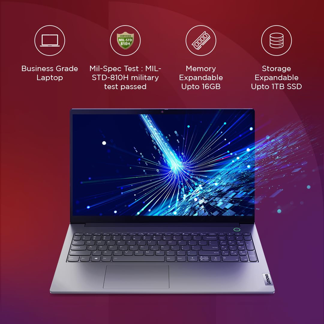 Lenovo ThinkBook 15 G5 AMD Ryzen 7 7730U 156 FHD Antiglare 250 Nits Thin and Light Laptop 8GB RAM512GB SSDWindows 11 HomeFingerprint ReaderBacklitMineral Grey1 Year Onsite17 kg 21JFA00BIN