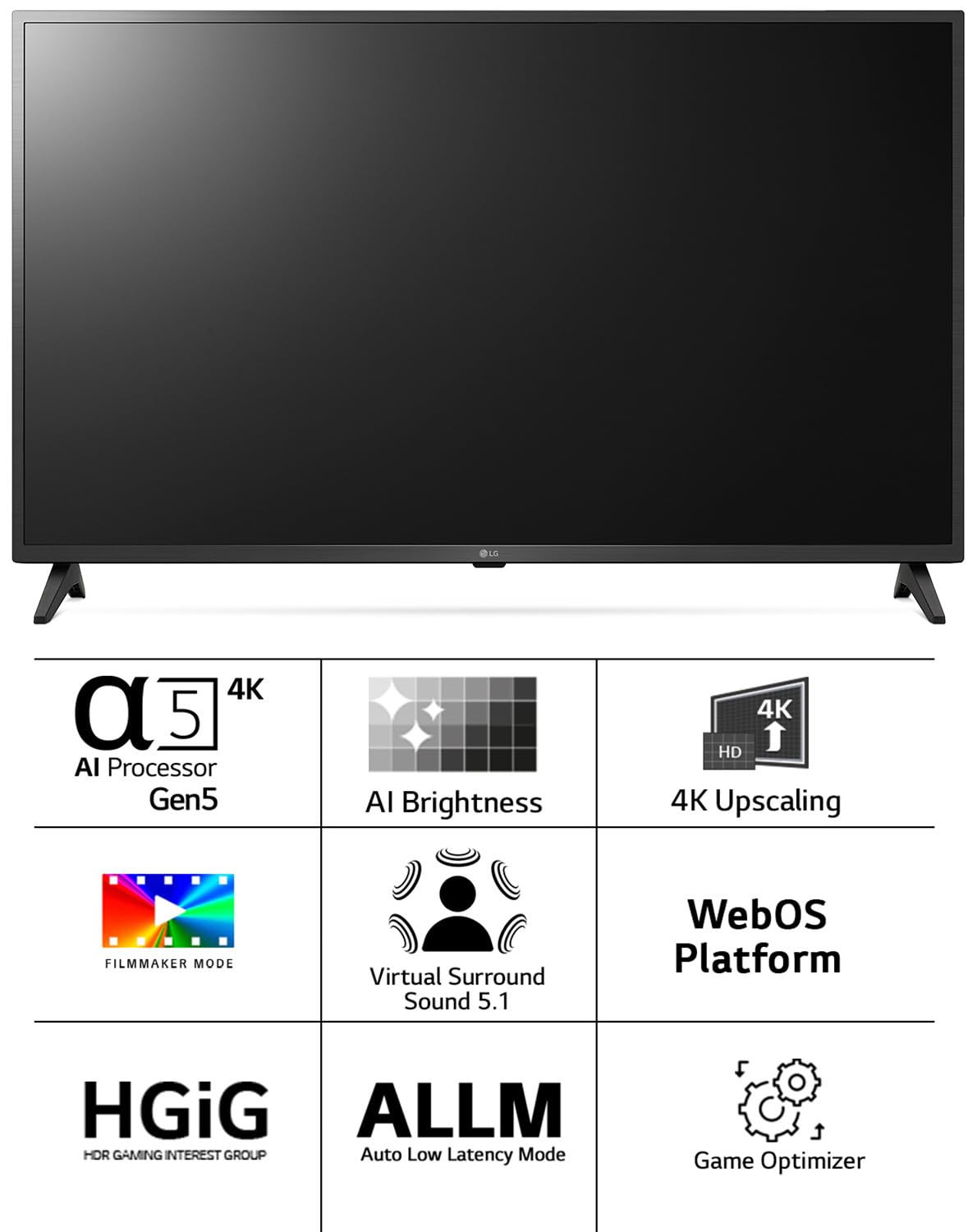 LG 108 cm 43 inches 4K Ultra HD Smart LED TV 43UQ7550PSF Ceramic Black