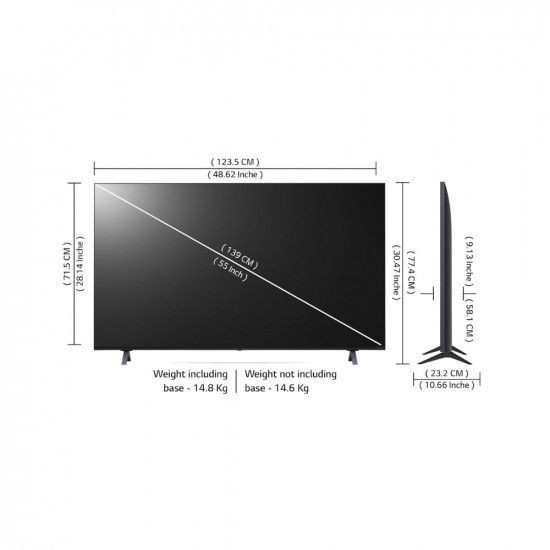 LG 139 cm 55 inches 4K Ultra HD Smart NanoCell TV 55NANO73SQA Ashed Blue