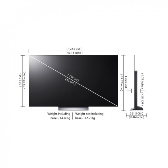 LG 139 cm 55 inches 4K Ultra HD Smart OLED TV 55C2PSC Black