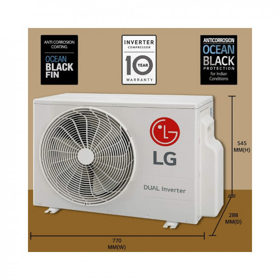 LG 15 Ton 4 Star Inverter Split AC Copper 5-in-1 Convertible Cooling HD Filter with Anti-Virus Protection 2021 Model MS-Q18KNYA White large