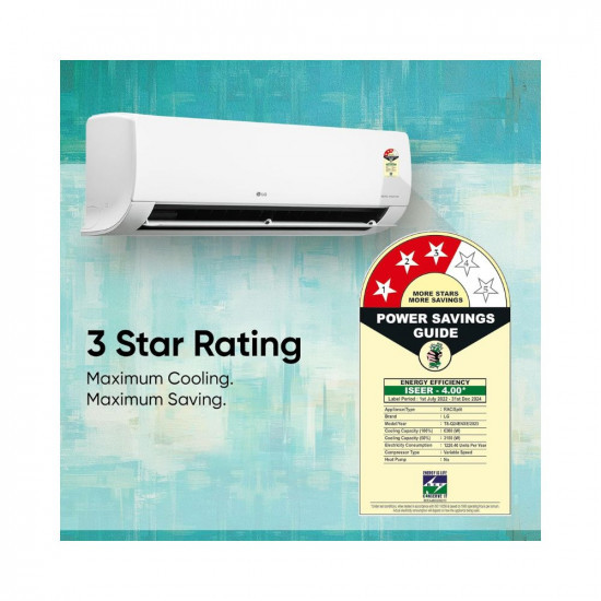 LG 20 Ton 3 Star DUAL Inverter Split AC Copper AI Convertible 6-in-1 Cooling 4 Way Swing HD Filter with Anti-Virus Protection 2024 Model TS-Q24ENXE White