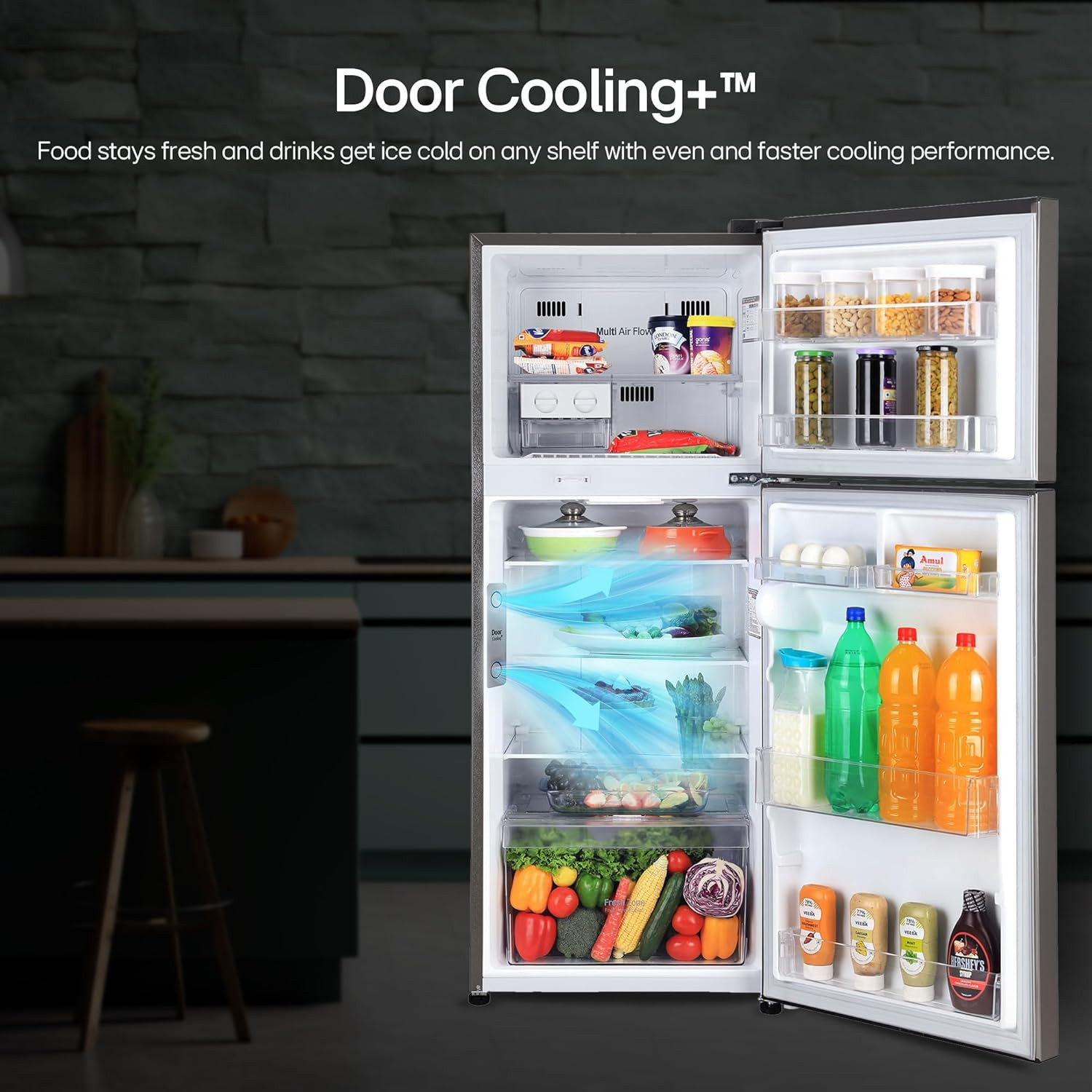 LG 242 L 3 Star Smart Inverter Frost-Free Double Door Refrigerator GL-I292RPZX Shiny Steel Door Cooling