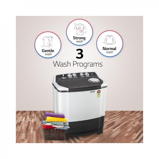 LG 75 kg 5 Star Wind jet dry Semi-Automatic Top Load Washing Machine P7510RGAZ Dark Gray Roller Jet Pulsator