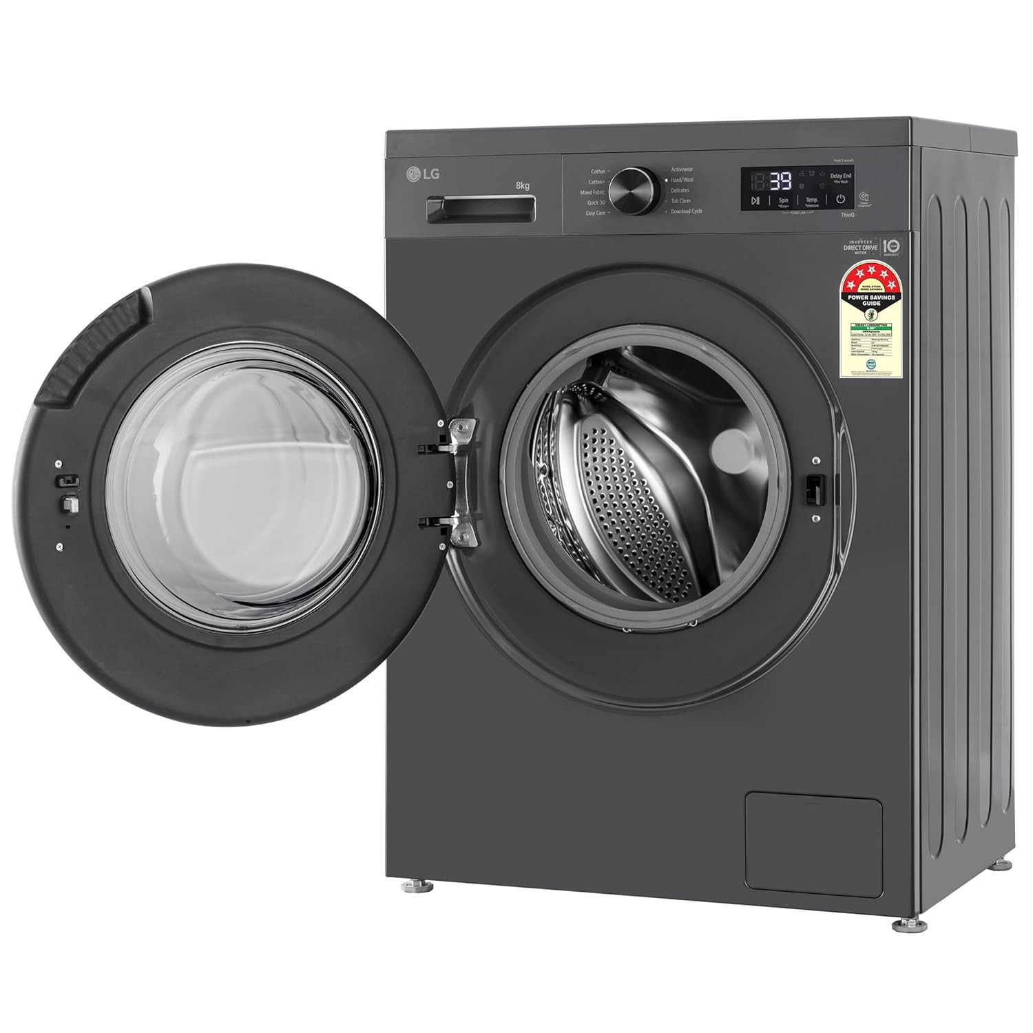 LG 8 Kg 5 Star Wi-Fi Direct Drive Technology Steam Wash 6 Motion DD Fully-Automatic Front Load Washing Machine FHB1208Z4M Allergy Care In-Built Heater Touch Panel 2024 model Middle Black