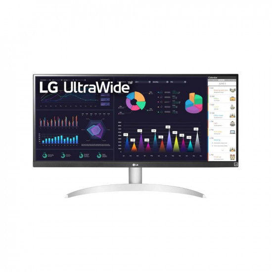 LG UltraWide 29 inch 73 cm IPS FHD 2560x1080 Pixels Color Calibrated 100Hz 7W x 2 Inbuilt Speaker USB-C Display Port HDMI White Color-29WQ600