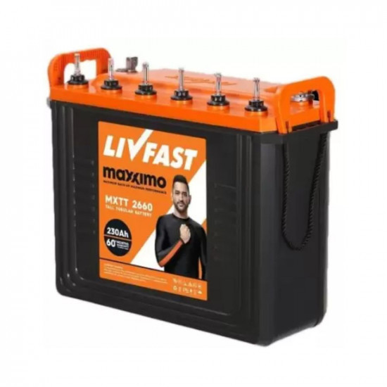 Livfast MXTT 2660 Tubular Inverter Battery 230 AH