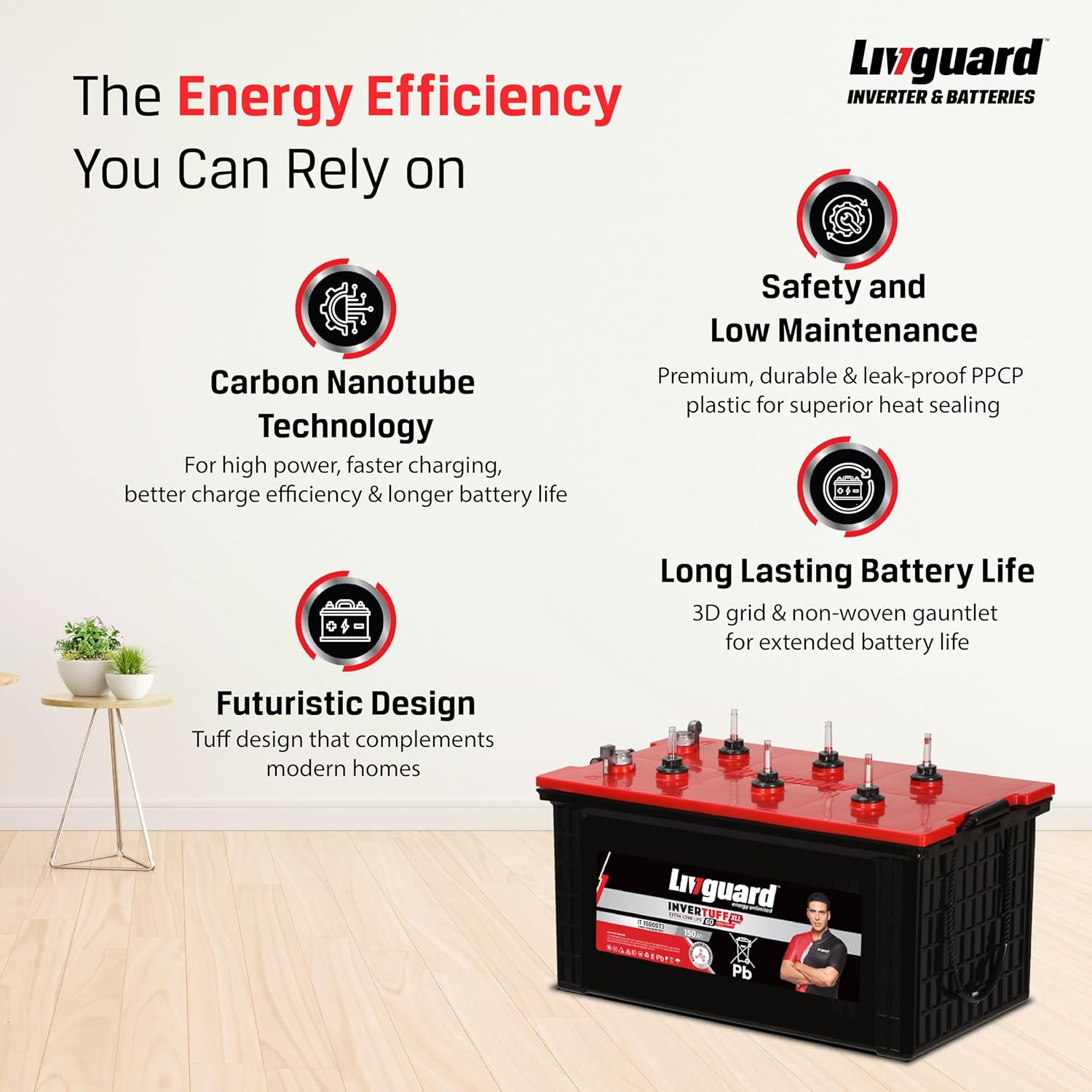 Livguard IT 1560STJ Short Tubular Jumbo Inverter Battery 150 Ah 60 Months Warranty  Reliable Backup for Home Office and Shop