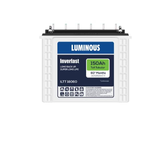 Luminous ILTT 18060 150Ah Tall Tubular Plate Inverter Battery for Home Office  Shops