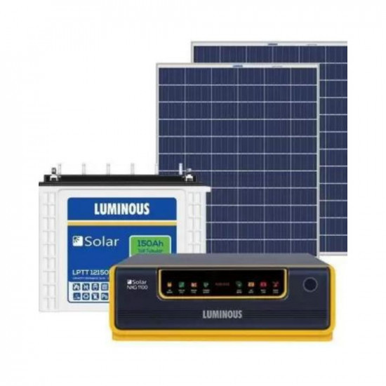 LUMINOUS NXG1100  LPTT12150H 150Ah 1No  160Watts Solar Panel 2No Poly Luminous NXG1100  LPTT12150H 150Ah 1No  165Watts Solar Panel 2No Poly Pure Sine Wave Inverter