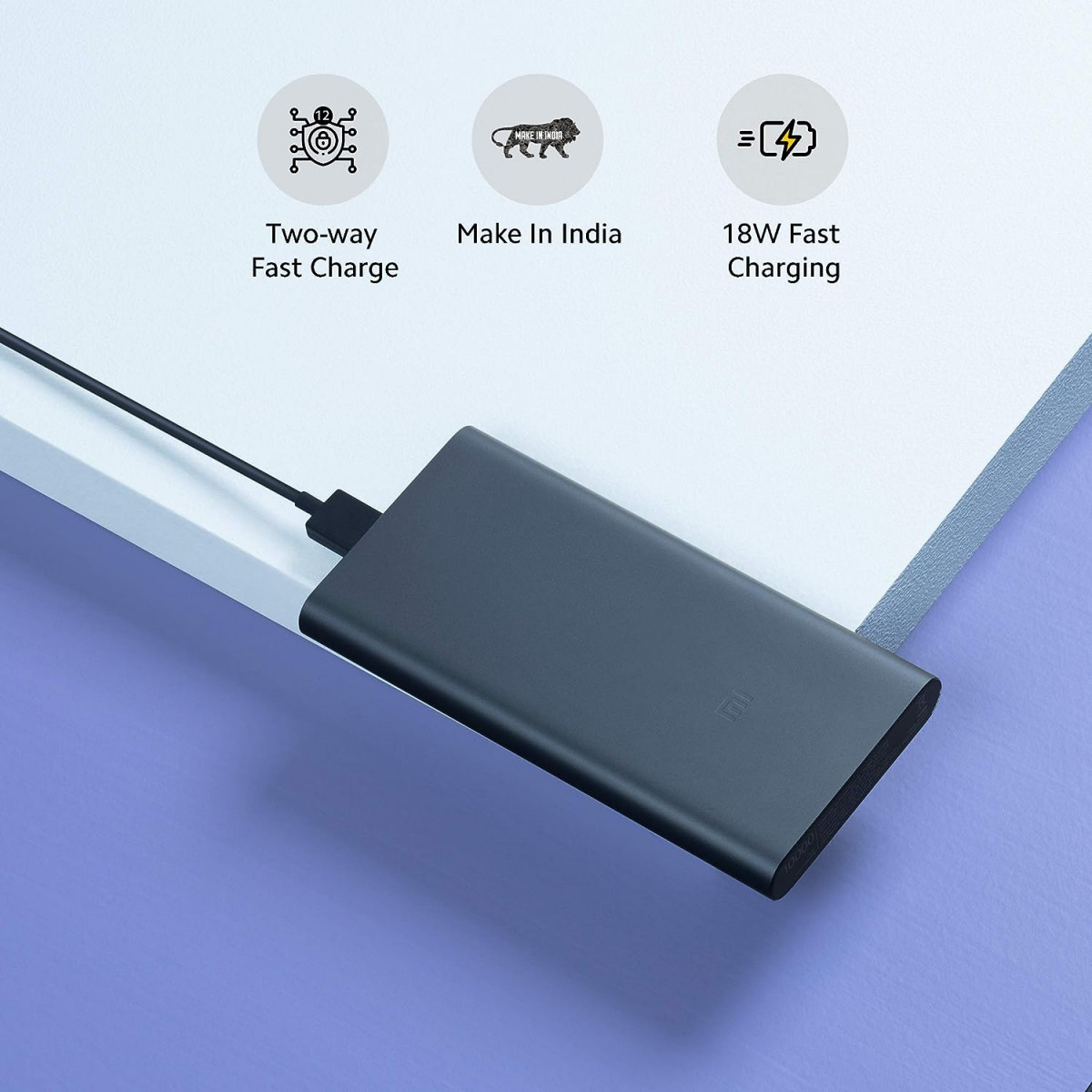 Mi 10000mAH Li-Polymer Micro-USB and Type C Input Port Power Bank 3i with 18W Fast Charging
