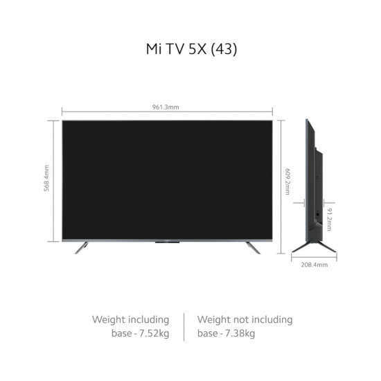 Mi 108 cm 43 inches 5X Series 4K LED Smart Android TV with Dolby Vision  30W Dolby Atmos Grey