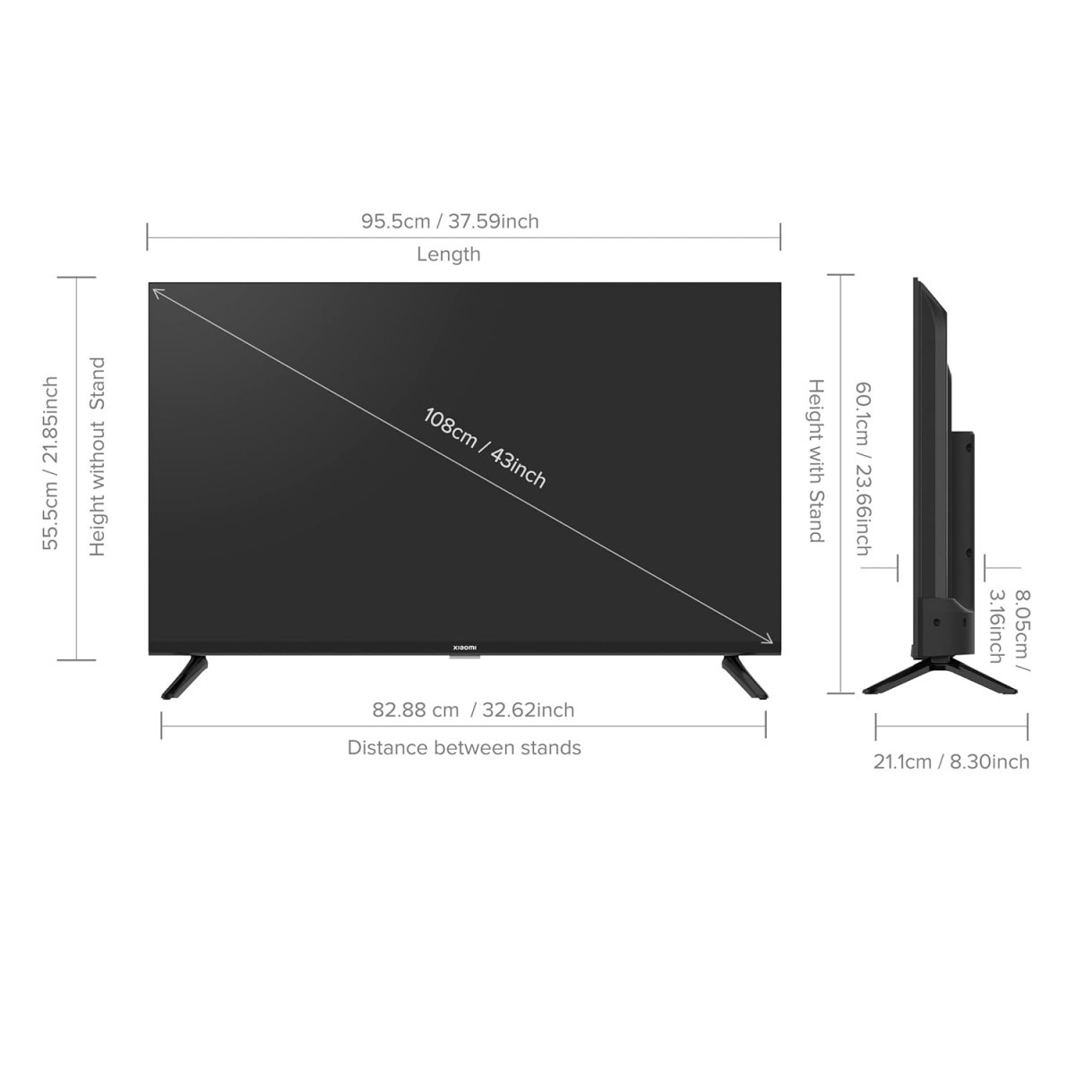 MI 108 cm 43 inches A Series Full HD Smart Google TV L43M8-5AIN Black