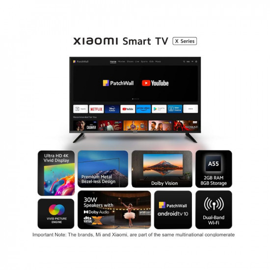 MI 125 cm 50 inches X Series 4K Ultra HD Smart Android LED TV L50M7-A2IN BlackArshi