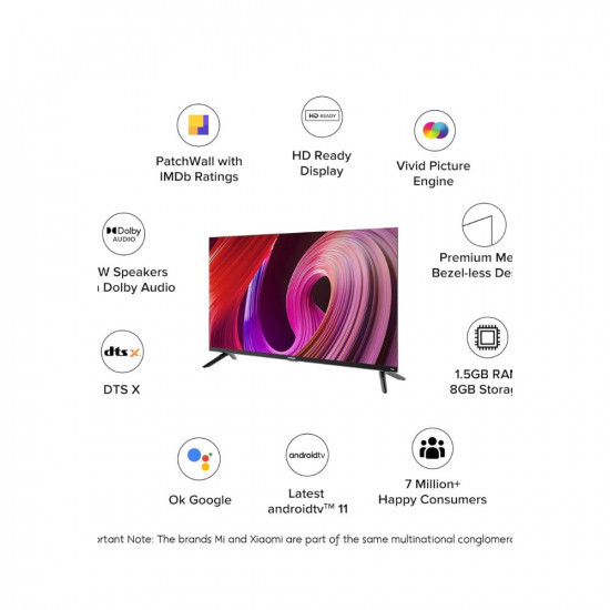 MI 80 cm 32 inches HD Ready Smart Android LED TV 5A Pro  L32M7-EAIN BlackArshi