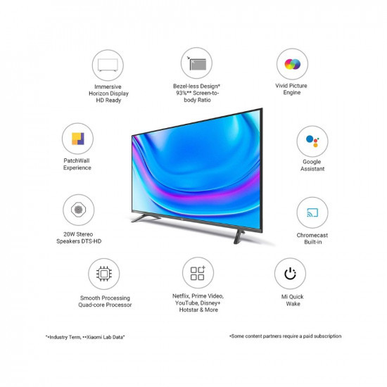 Mi 80 cm 32 inches Horizon Edition HD Ready Android Smart LED TV 4A  L32M6-EI Grey