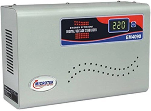 Microtek EM 4090 Automatic Air Conditioners AC Voltage Stabilizer Upto 15 Ton Working Power 90V-300VMetallic Grey with 3 Year Warranty