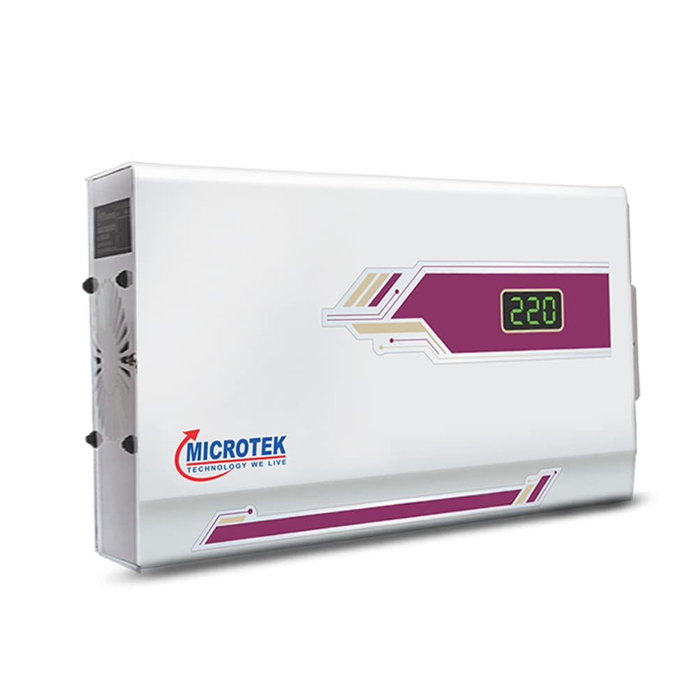 Microtek Pearl EM 5150 Automatic Air Conditioners AC Voltage Stabilizer Upto 15 Ton Working Power 150V280V White with 3 Year Warranty