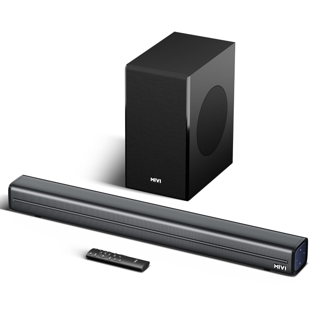 Mivi Fort Q200 Soundbar with 200W Surround Sound 21 Channel soundbar with an External subwoofer Multiple EQ and Input Modes Remote Accessibility Bluetooth v53 Made in India Sound bar for TV