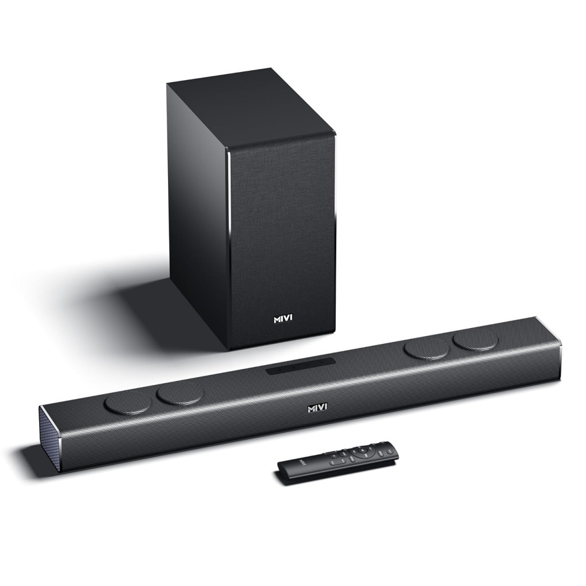 Mivi Fort Q350 Soundbar with 350W Surround Sound 21 Channel soundbar with a Wireless External subwoofer Multiple EQ and Input Modes Remote Accessibility BT v53 Made in India Sound bar for TV