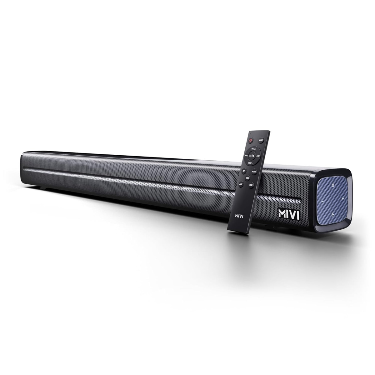 Mivi Fort Q80 Soundbar with 80W Surround Sound 22 Channel soundbar with 2 in-Built subwoofers Multiple EQ and Input Modes Remote Accessibility Bluetooth v51 Made in India Sound bar for TV