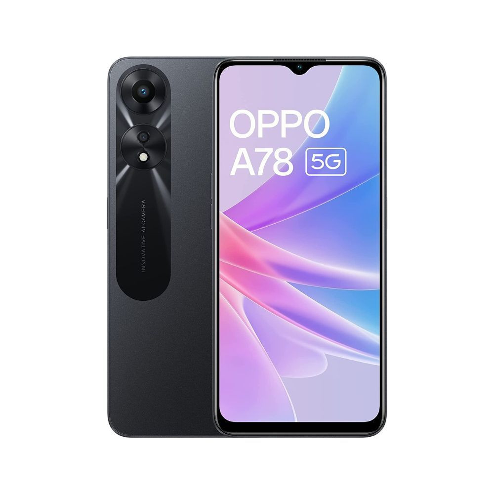 MKS Oppo A78 5G Glowing Black 8GB RAM 128 Storage  5000 mAh Battery with 33W SUPERVOOC Charger 50MP AI Camera