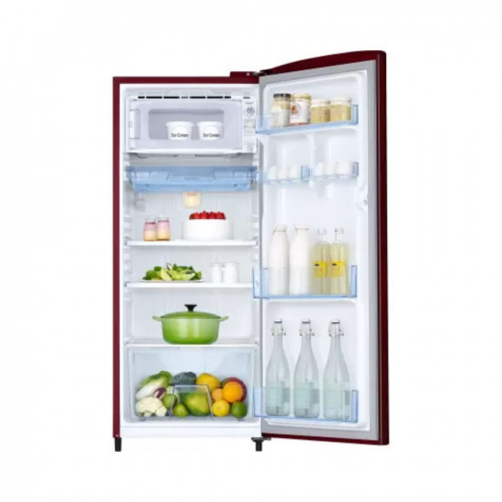 MKS SAMSUNG 183 L Direct Cool Single Door 1 Star Refrigerator Mystic Overlay Red RR19C2YCZ6RNL