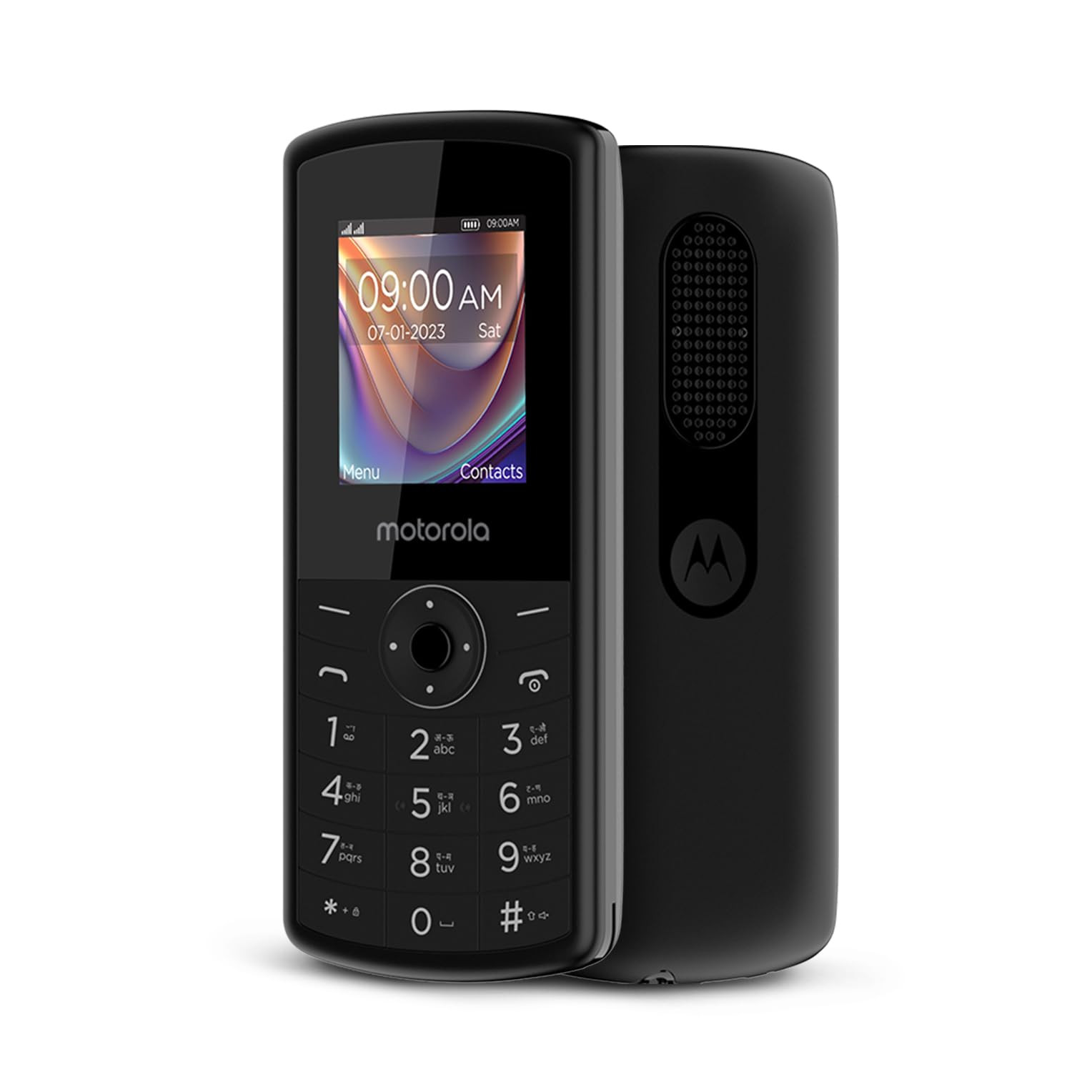 Motorola All-New A10 Dual Sim keypad Phone with Voice Feature  2 Years Replacement  Wireless FM  Bluetooth Connectivity  Auto Call Recording Black