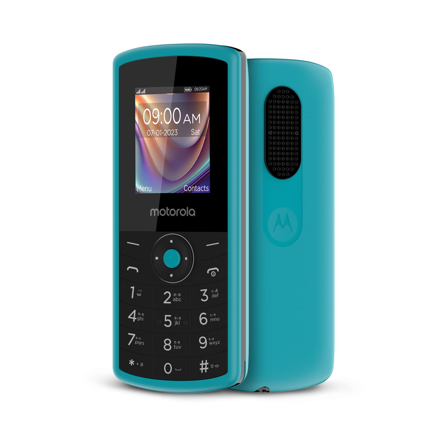 Motorola All-New A10 Dual Sim keypad Phone with Voice Feature  Long-Lasting Battery Backup  Wireless FM with Recording  Bluetooth Connectivity  Auto Call Recording Teal Blue