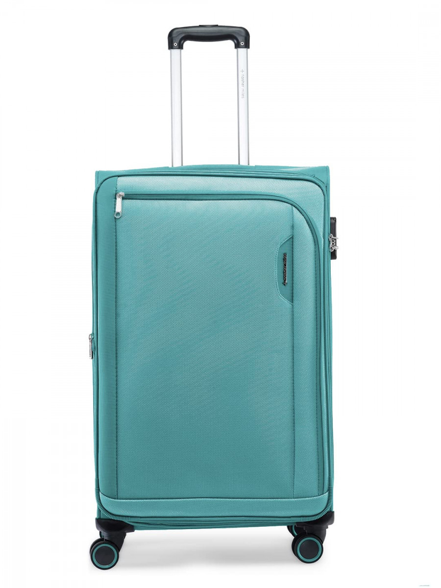 Nasher Miles Dallas Expander Soft-Sided Polyester Check-in Luggage Cyan 28 inch 75cm Trolley Bag