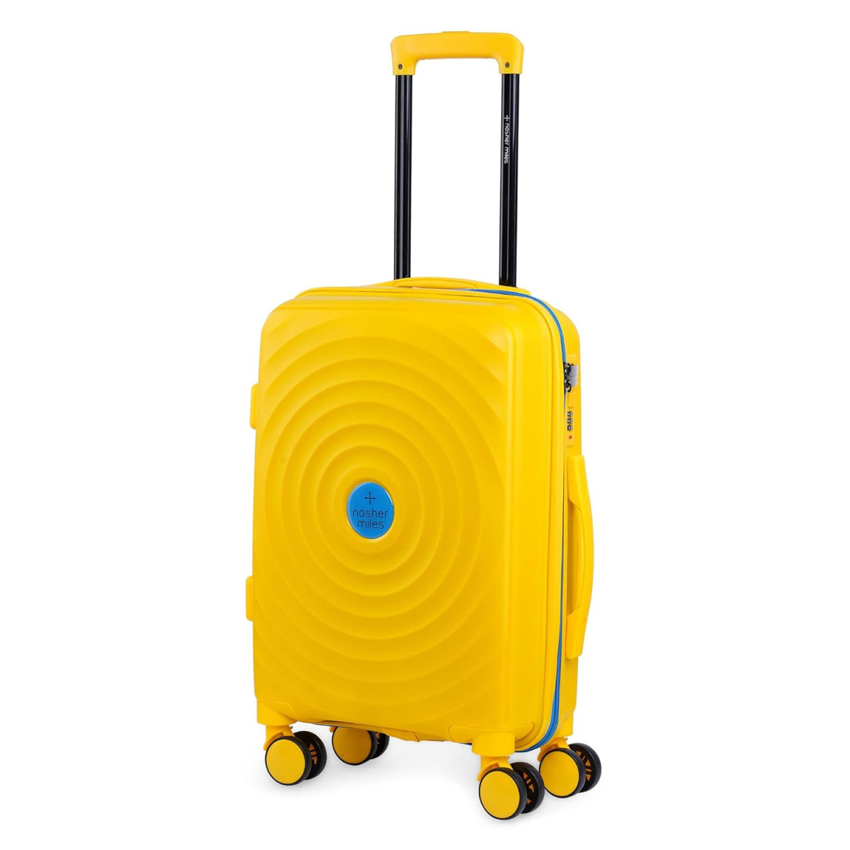 Nasher Miles Goa Hard-Sided Polypropylene Cabin Luggage Yellow Blue 20 inch 55cm Trolley Bag