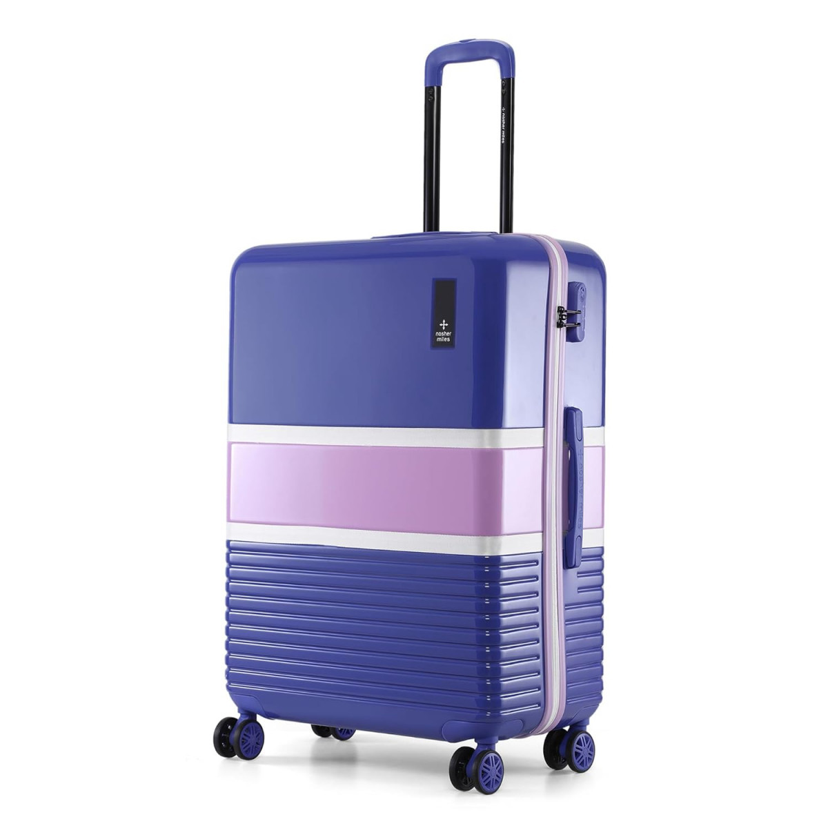 Nasher Miles Mexico Hard-Sided Polycarbonate Check-in Luggage Blue and Pink 28 inch 75cm Trolley Bag