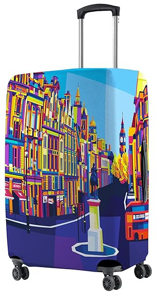 Nasher Miles Polyester 65 cm 24 Inch Medium Protective Luggage Cover - London Design