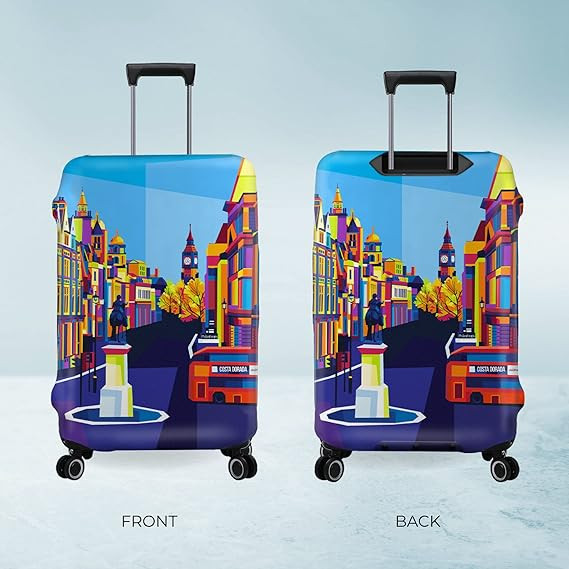 Nasher Miles Polyester 65 cm 24 Inch Medium Protective Luggage Cover - London Design