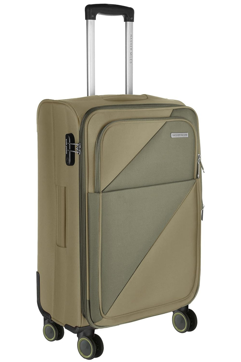 Nasher Miles Texas Expander Soft-Sided Polyester Check-in Luggage Olive Green 28 inch 71cm Trolley Bag