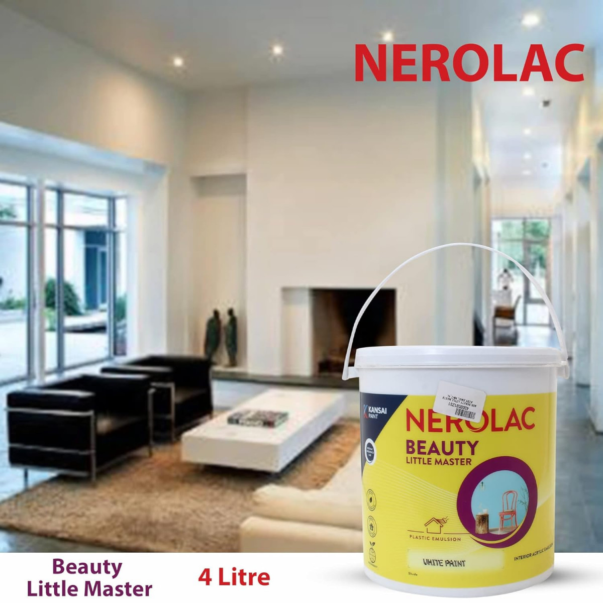 NEROLAC Beauty Little Master Acrylic Emulsion White 4 Ltr