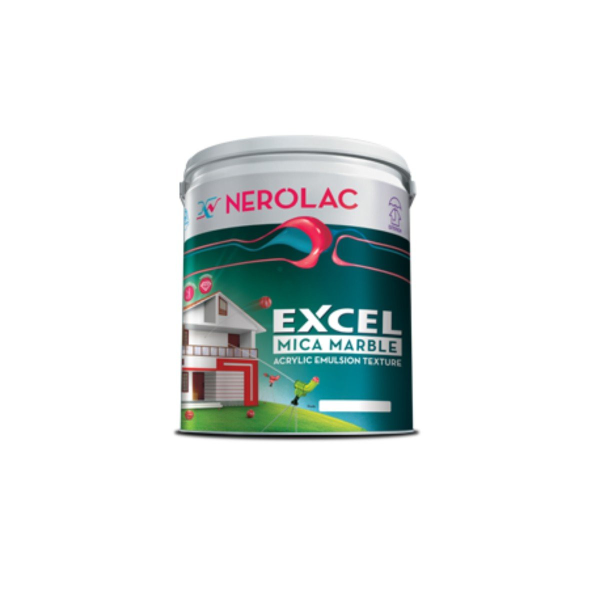 Nerolac Excel Mica Marble Acrylic Texture Emulsion Paint White 1 LTR