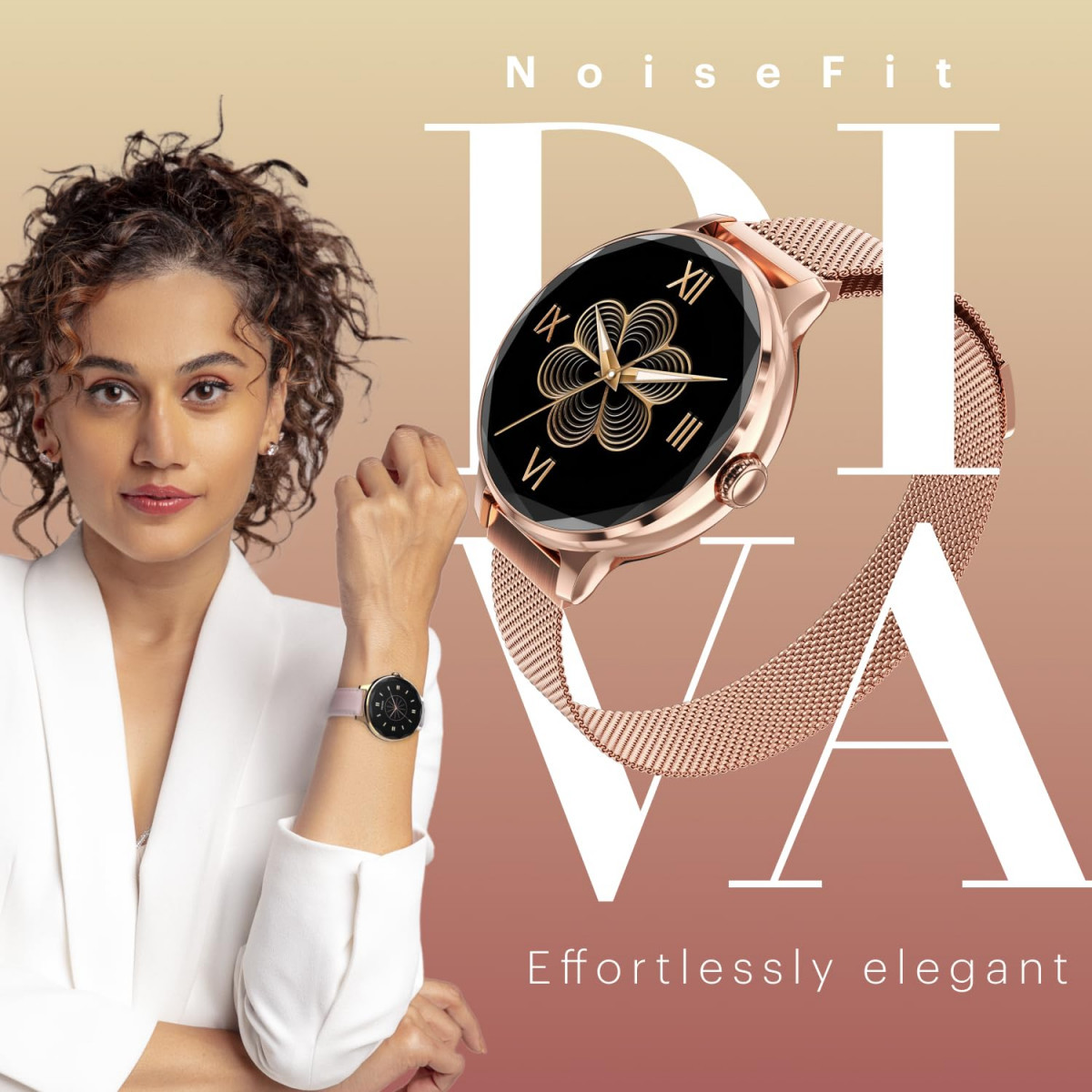 Noise Diva Smartwatch with Diamond Cut dial Glossy Metallic Finish