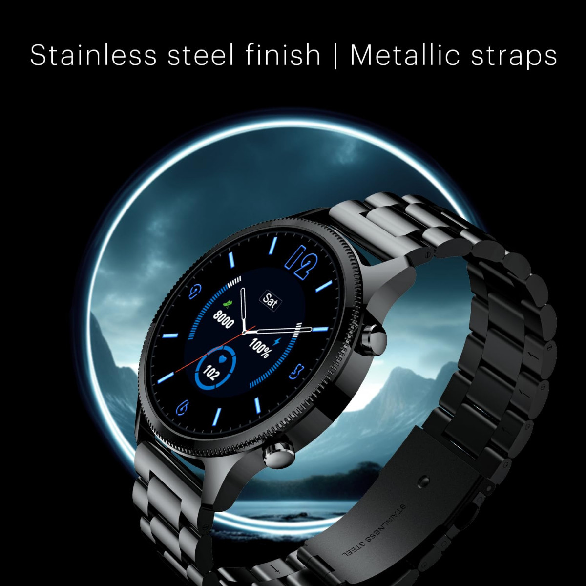 Noise Halo Plus 146 Super AMOLED Display Elite Smart Watch Bluetooth Calling Stainless Steel Build