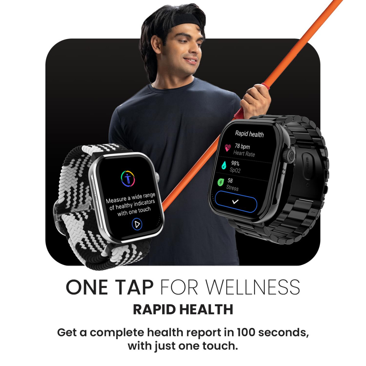 Noise Newly Launched ColorFit Pro 5 Max 196 AMOLED Display Smart Watch BT Calling Post Training Workout Analysis VO2 Max Rapid Health 5X Faster Data Transfer - Jet Black