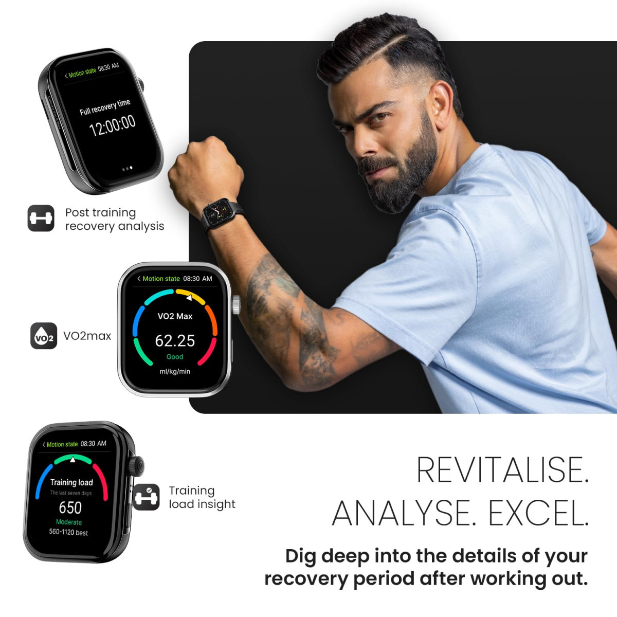 Noise Newly Launched ColorFit Pro 5 Max 196 AMOLED Display Smart Watch BT Calling Post Training Workout Analysis VO2 Max Rapid Health 5X Faster Data Transfer - Jet Black