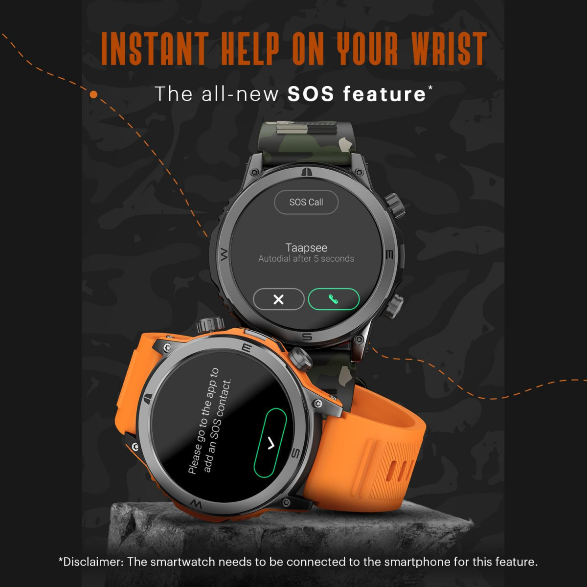 Noise Newly Launched Endeavour Rugged Design 146 AMOLED Display Smart Watch BT Calling SoS Feature Rapid Health  100 Sports Modes- Teal Blue
