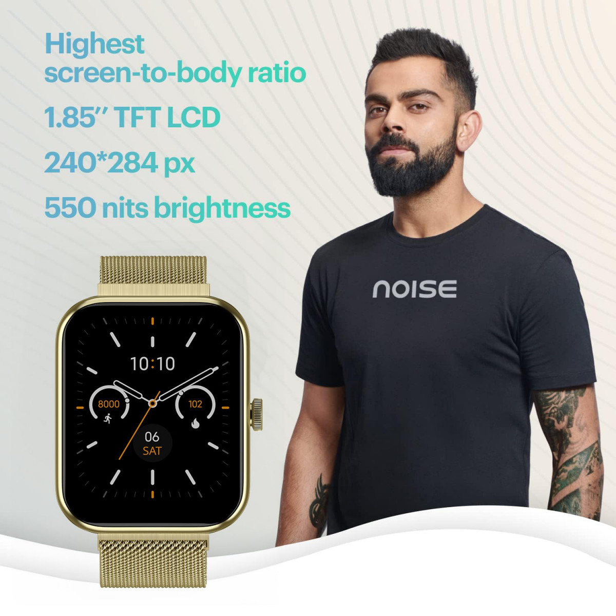 Noise Pulse 2 Max 185 Display Bluetooth Calling Smart Watch 10 Days Battery 550 NITS Brightness